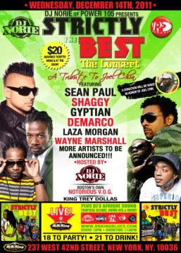 Shaggy Sean Paul Gyptian Demarco Laza Morgan Wayne Marshall DJ Norie VP Records tribute concert to the late Joel Chin A&R manager for VP