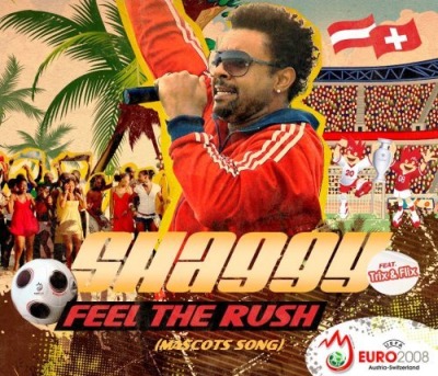 Shaggy Feel the Rush cd single cover UEFA EURO 2008 featuring Trix and Flix official mascots album song