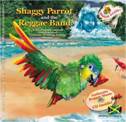 Shaggy Parrot and the Reggae Band educational children literature-and-CD set album and book cover 