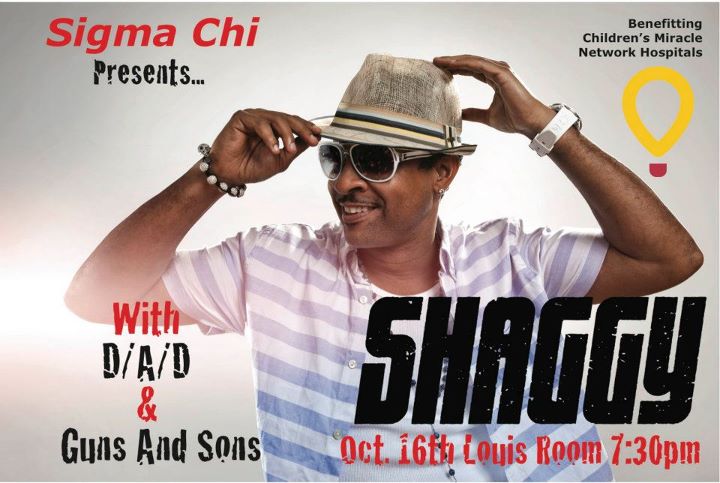 Shaggy at Louis Ballroom at Norris Northwestern University Evanston Illinois October 16 for Sigma Chi Derby Days 2011 Louis Room US Shaggy tour benefiting the Children's Miracle Network Hospitals charity