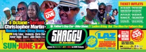 Shaggy, I-Octane, Serani, Christopher Martin, Nookie Man, Ding Dong, Diva Nikki Z and more at Stunting Like My Daddy Father's Day Car & Bike Show at LAZ Parking Lot Hartford Connecticut
